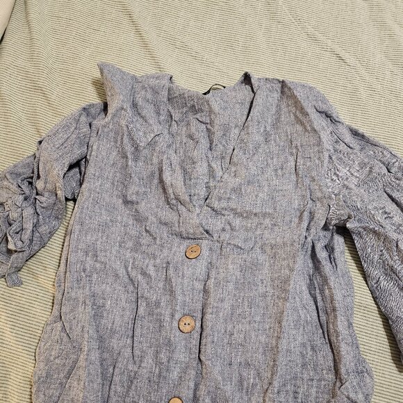 Zara jean-like blouse - Picture 1 of 3